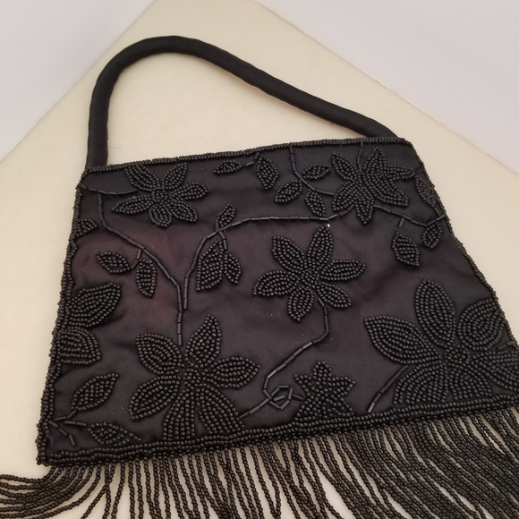 Handbags - Elegant Black Beaded Handbag